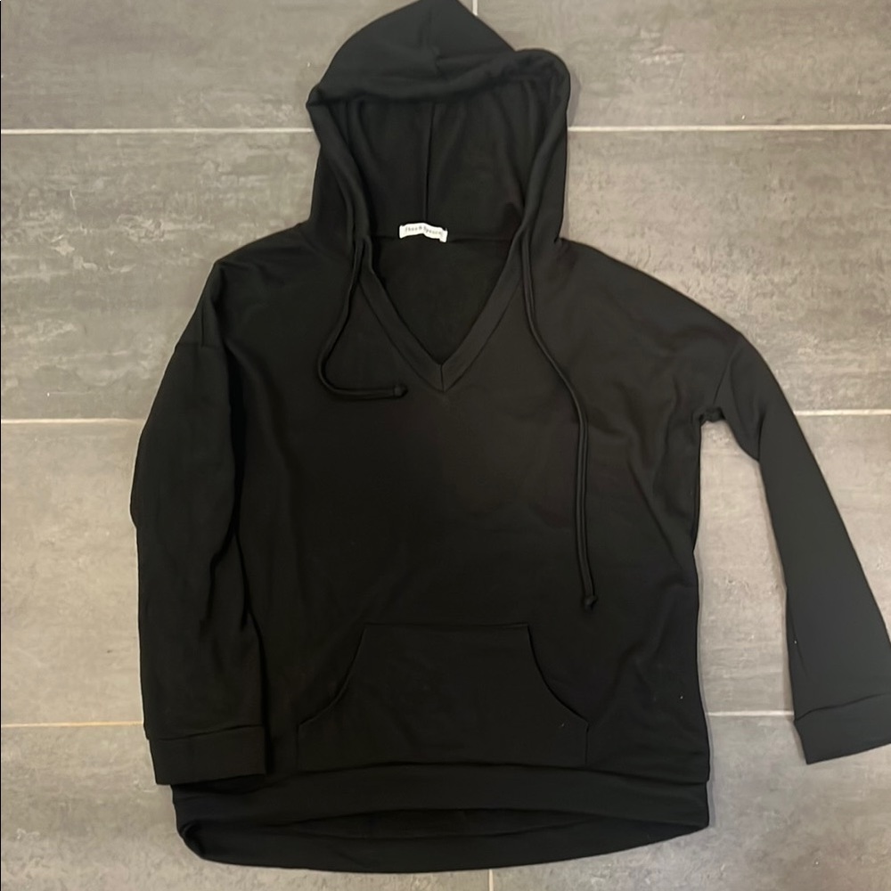 Black Relaxed Fit Sweatshirt Hoodie